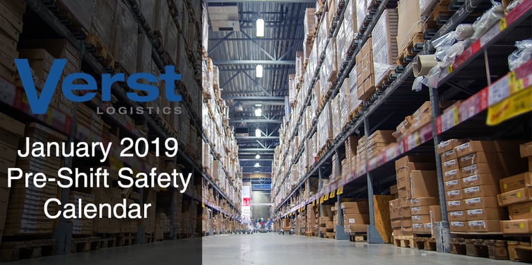 January 2019 Pre-Shift Safety Calendar